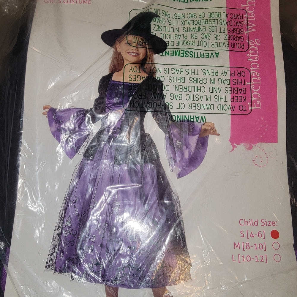 Enchanting Purple Witch Costume for Kids - Picture 3 of 3